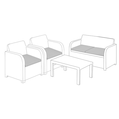 Grey 4pc outdoor - outdoor, rattan