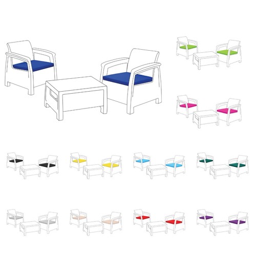 Outdoor pieces rattan - outdoor, 2-pieces